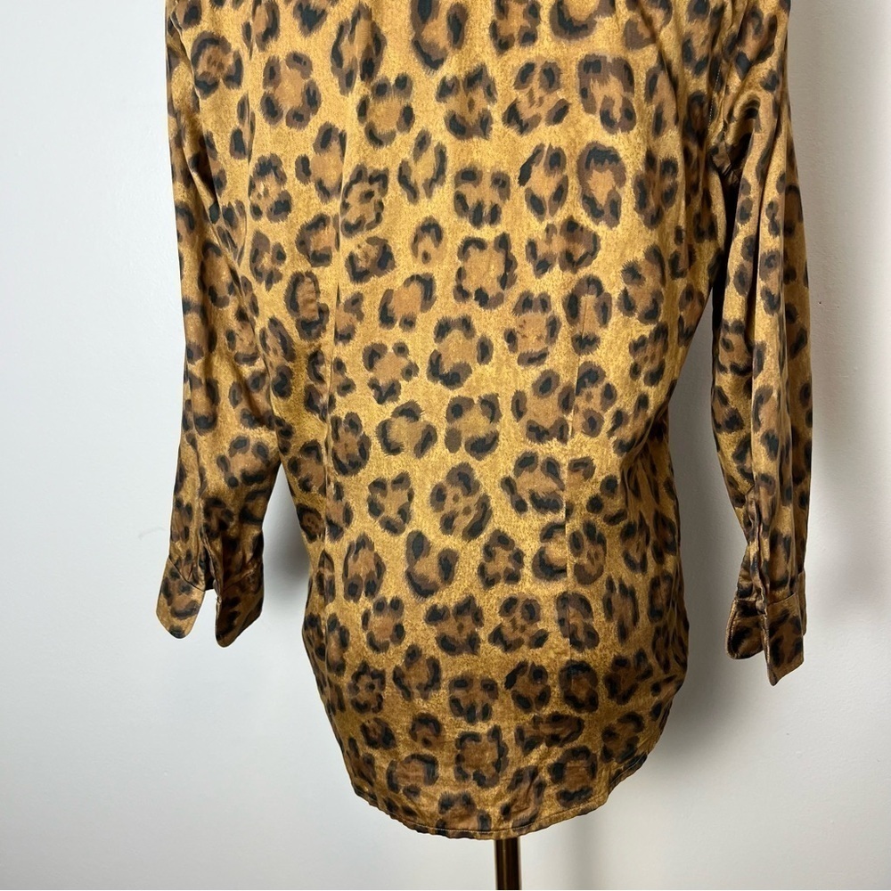 Lauren Ralph Lauren Cotton Animal Print Button Down Urban traveller Blouse - Picture 6 of 10